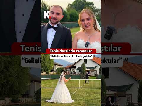 Aşkları tenis kortunda başladı: Gelinlik ve damatlıkla maça çıktılar #shorts